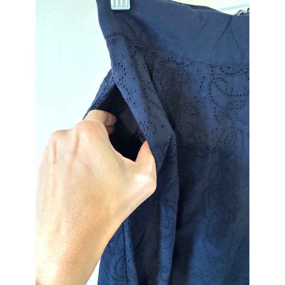 Tuckernuck Stripe Eyelet Pocket Maxi Skirt Navy Blue White Size Small NEW - Picture 7 of 14